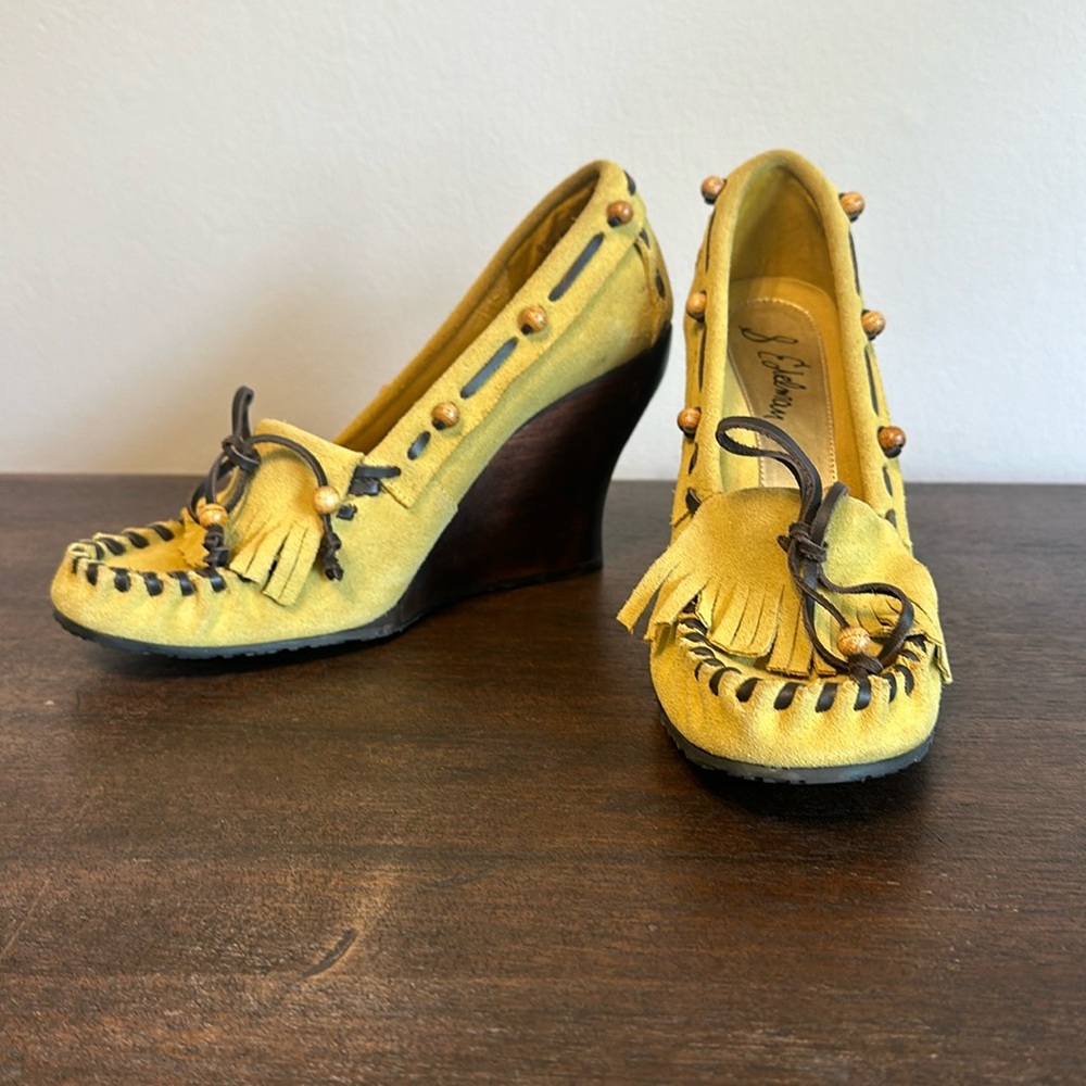 BEING DELETED Sam Edelman Angelina Suede Leather Wedge Moccasins